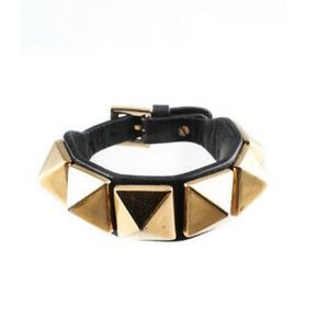 Valentino Black Leather Bracelet